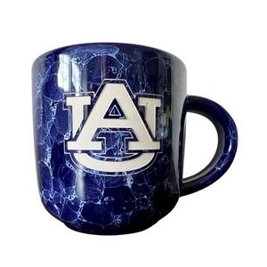 Auburn University Blue & White Marble Mug Cup Coffee Tea Heavy‎